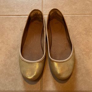 UGG Metallic Gold Ballet Flats